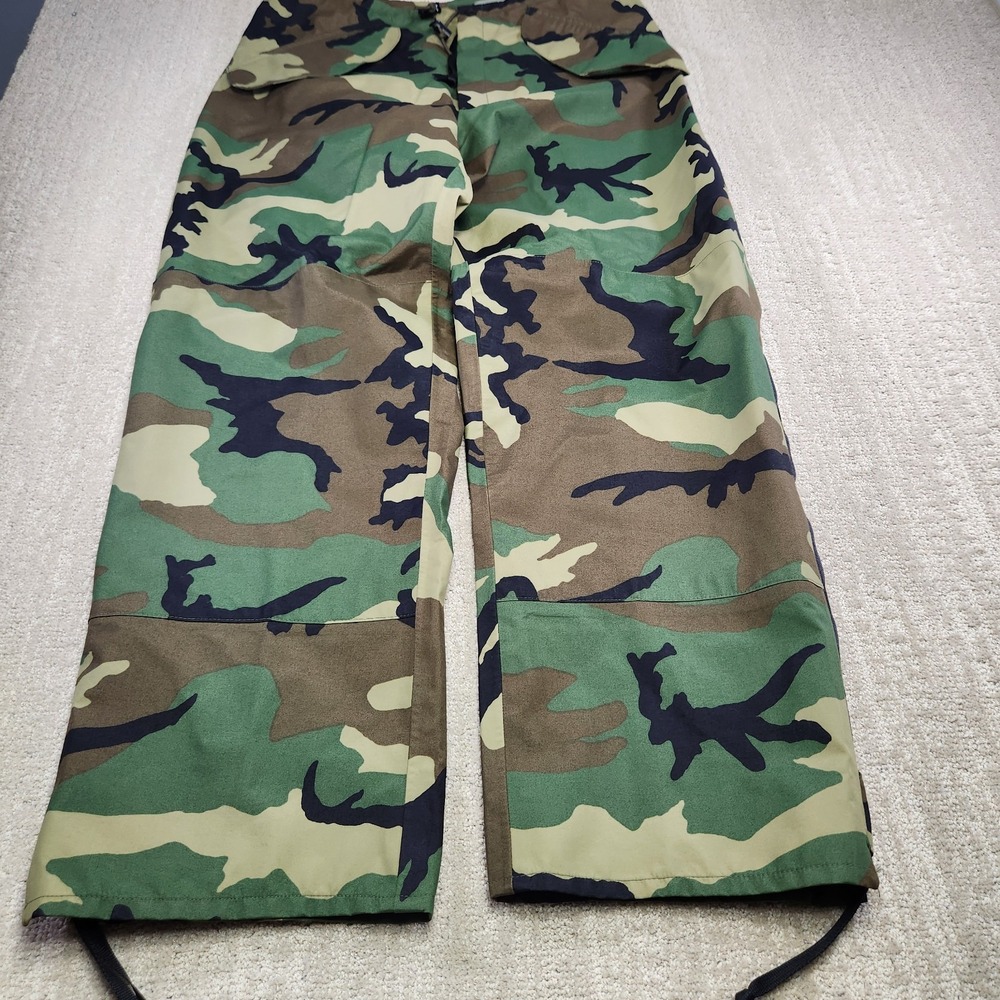 US Military Camo Gore Tex Cold Weather Trousers Pants Medium Long Woodland